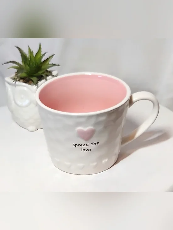 Made In England Harvest Green Studio "Spread the Love" Stonewear Coffee Mug - Picture 1 of 8